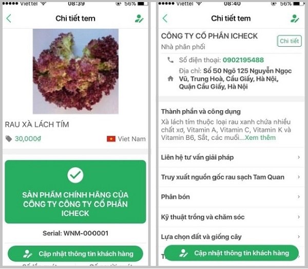 Gắn tem truy xuất nguồn gốc lên mỗi loại rau củ quả